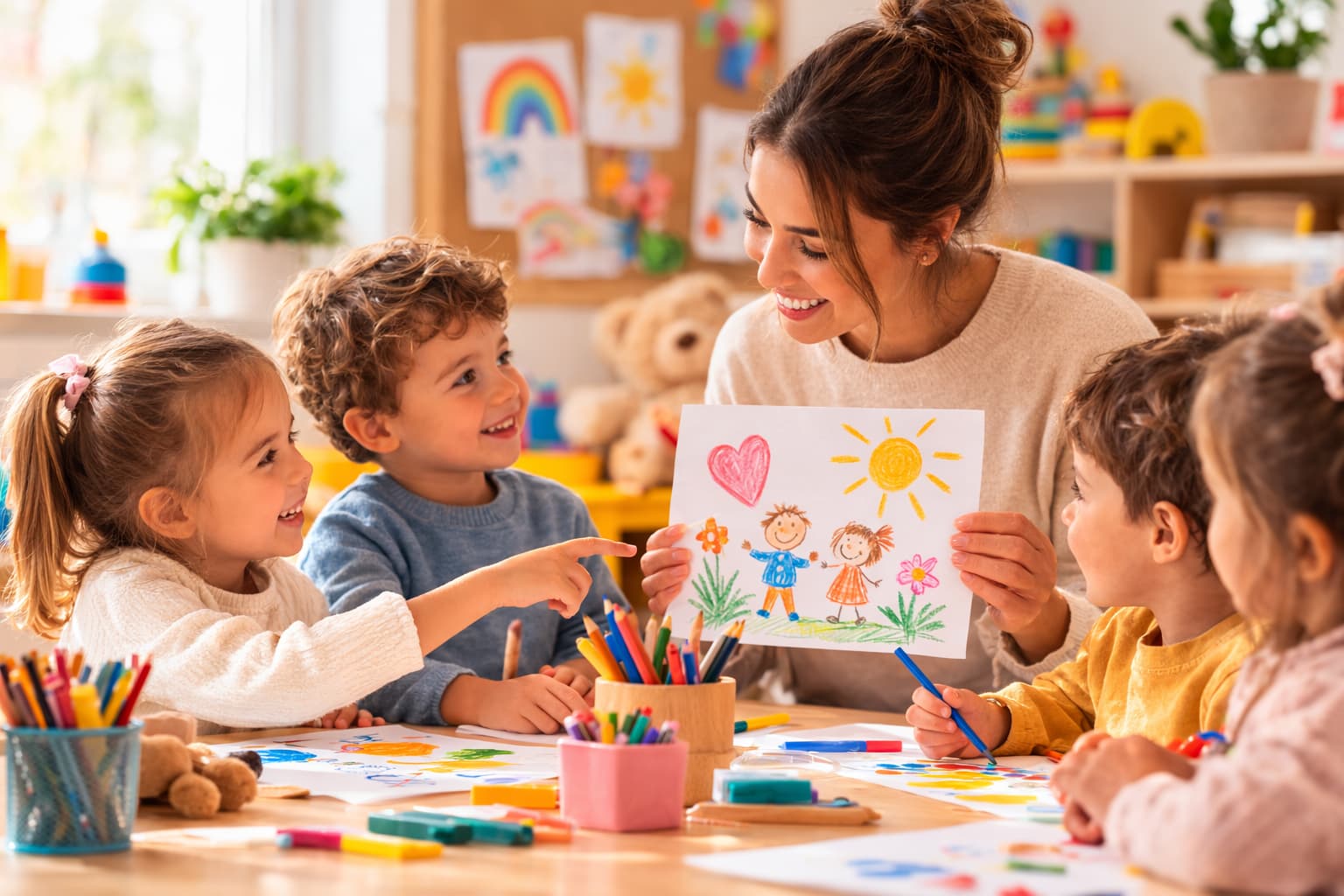 Communication entre éducatrice et enfants